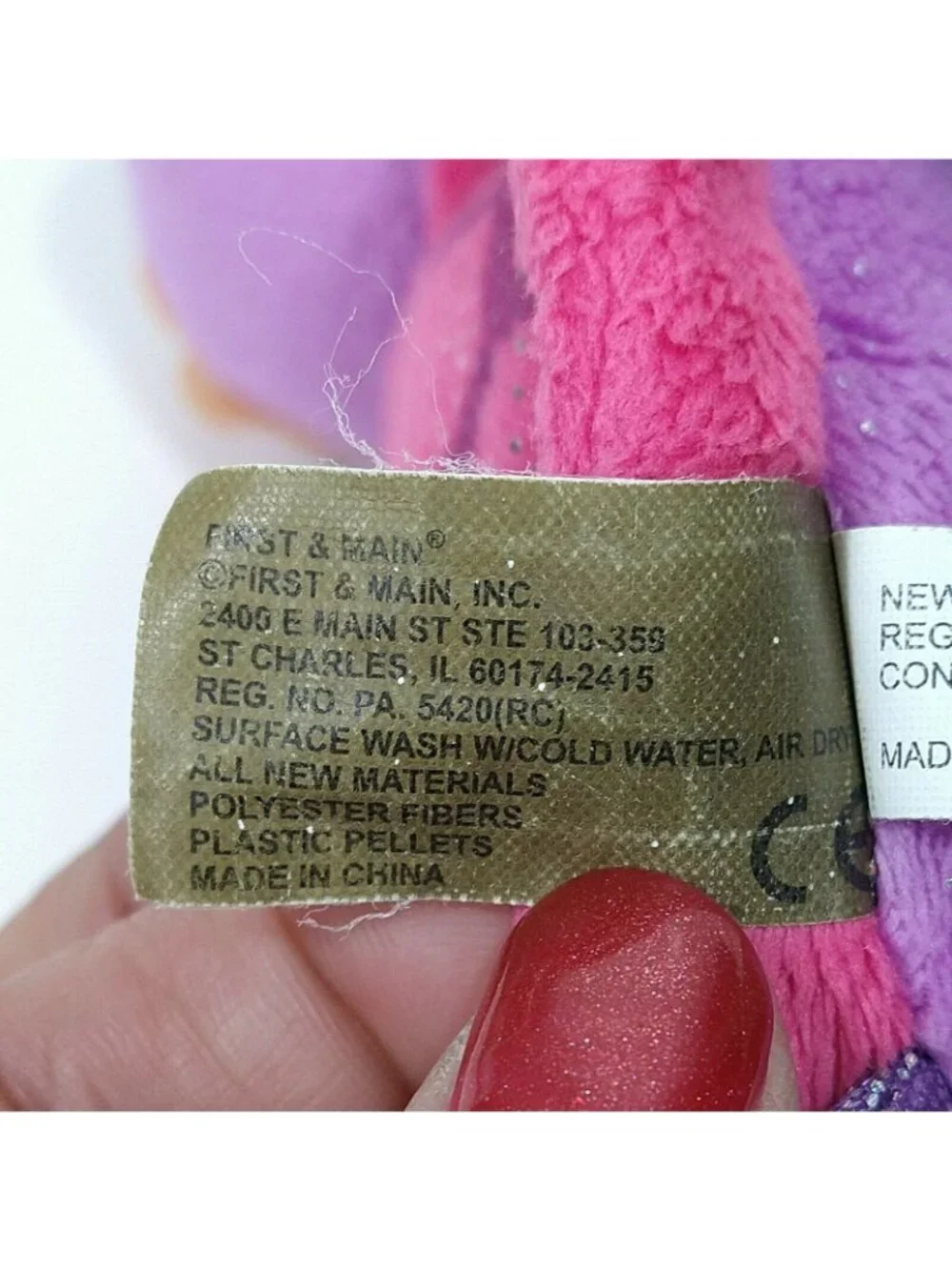 First Main Fanta Sea Tallulah Turtle Plush Purple Pink Glitter Sparkle Toy 7 in